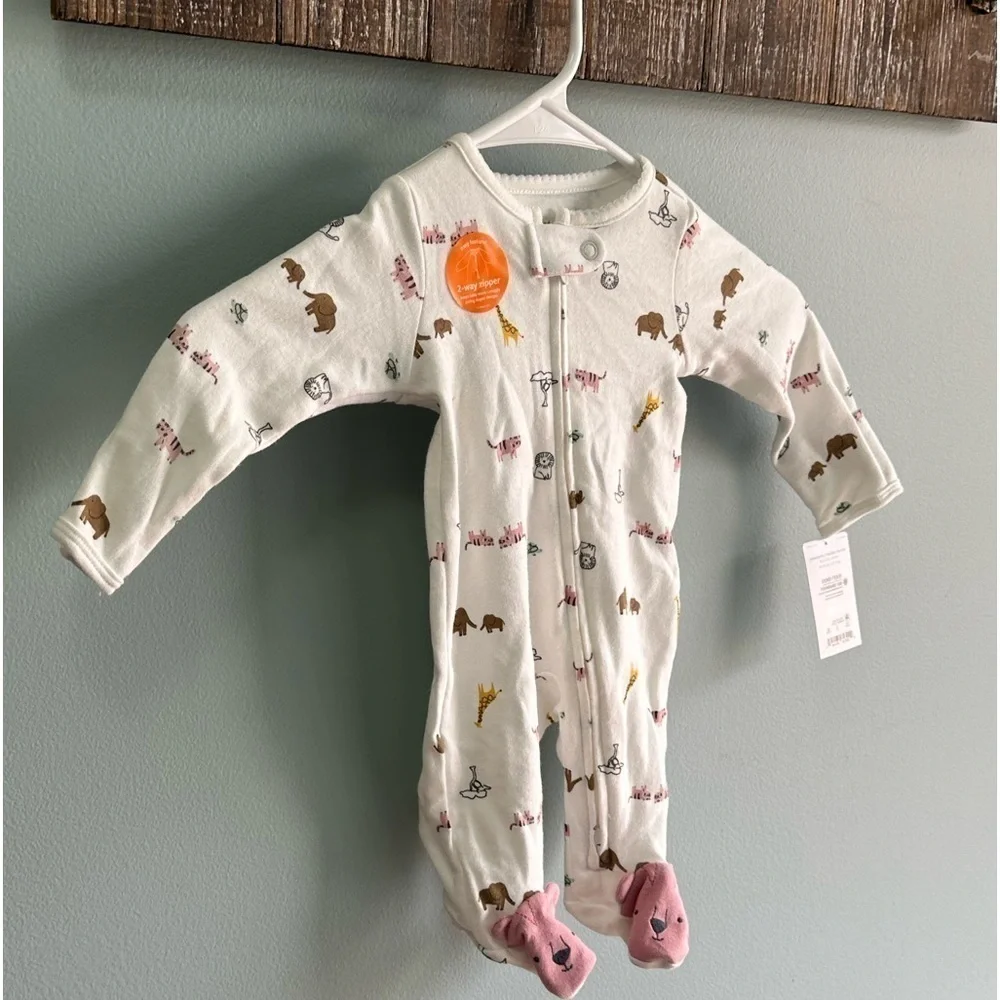 Newborn Just One you made by Carter’s 2-Way Zip Cotton Sleep & Play Pajamas